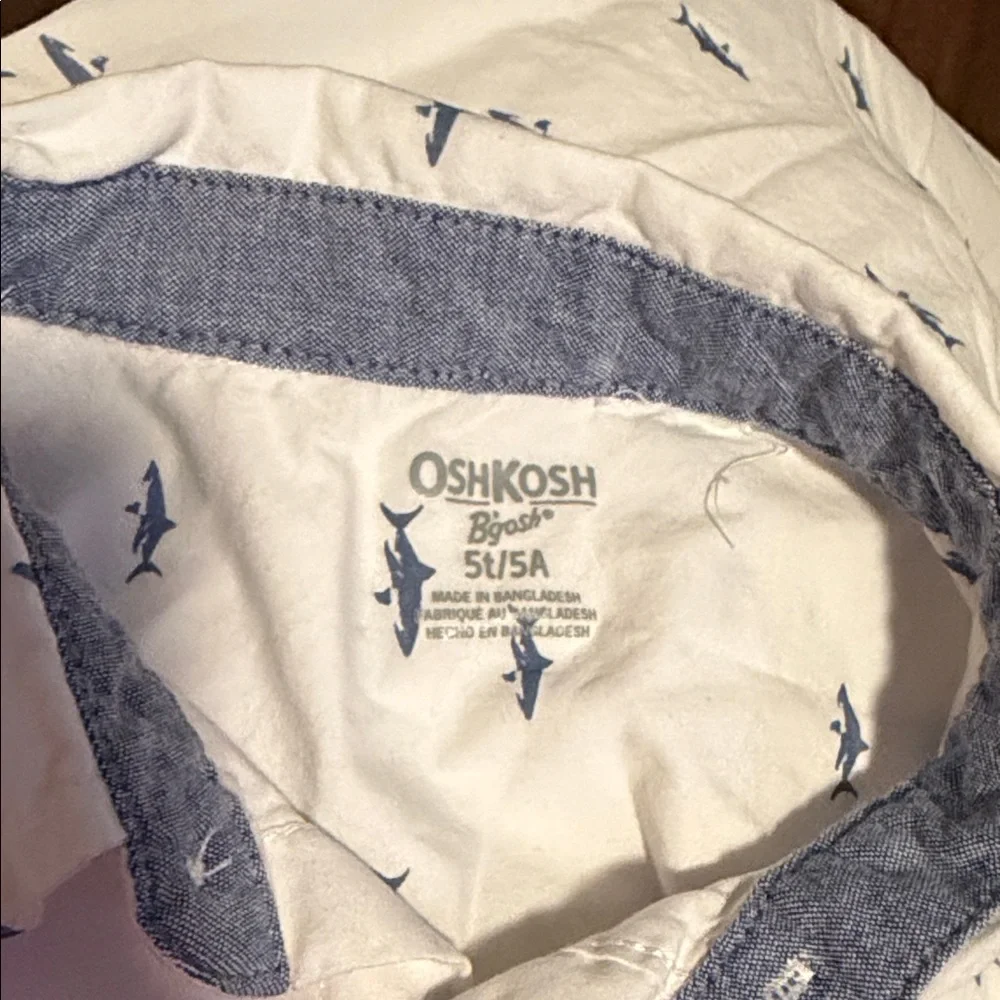 OshKosh B'gosh Cream Shark Print Shirt